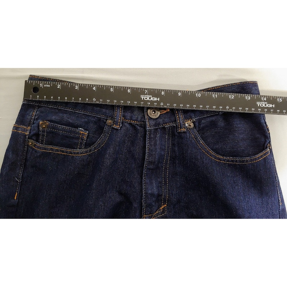 Vintage Genes 1991 Mens Slim Straight 28 x30 Jeans Dark Indigo Blue Denim Pants - Picture 10 of 13